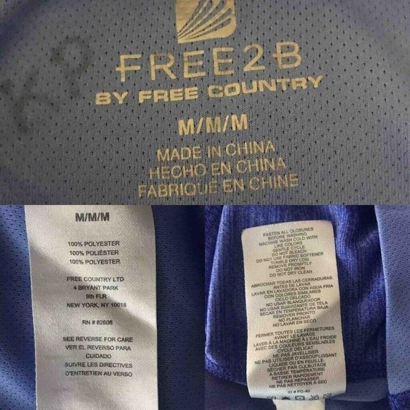 FREE2B By Free Country Womens M Pullover Blue Long Sleeve Thumb Hole Zip Pocket - Picture 7 of 8